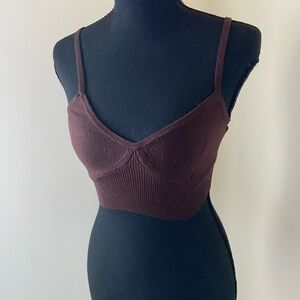 a new day Dark Brown Crop Top